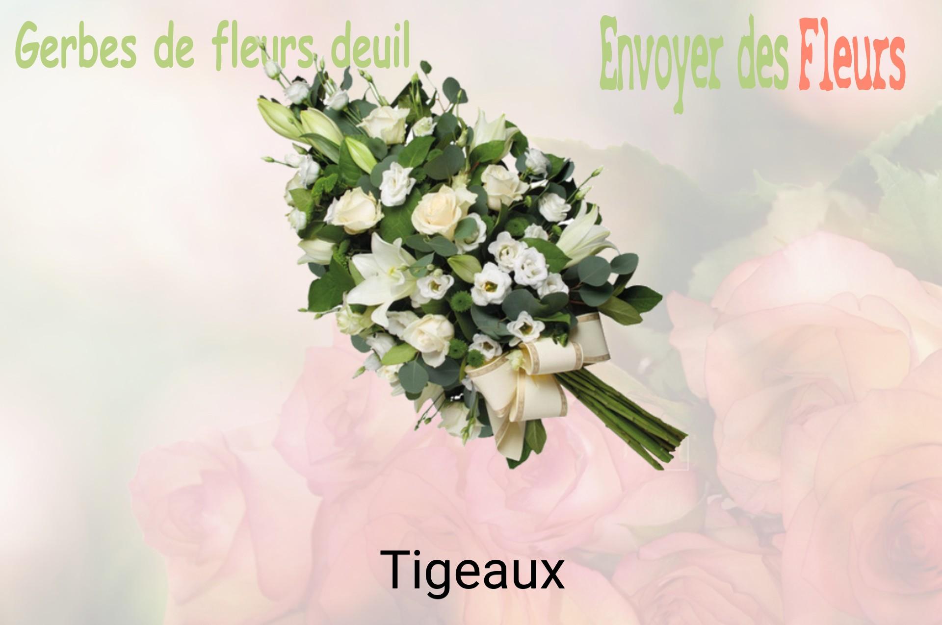 Gerbe de fleurs de deuil livrée à Tigeaux